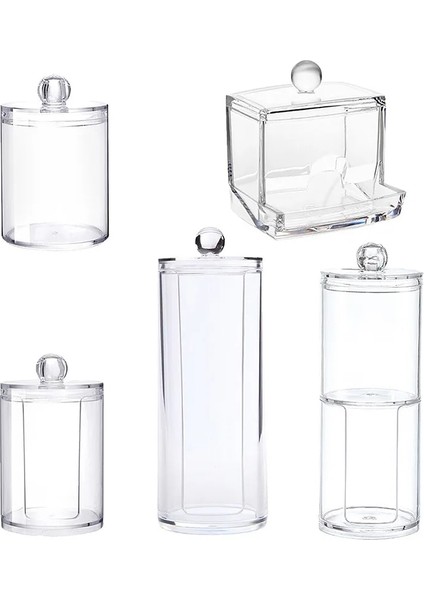 No.7 Tarzı Acrylic Makeup Organizer Cotton Swabs Qtip Container Cosmetic Makeup Cotton Pad Organizer Jewelry Storage Box(Empty Box) (Yurt Dışından) fırsatları