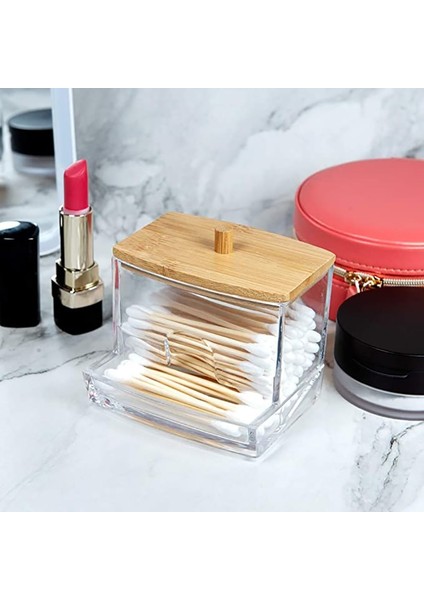 Qtip Holder A Style Saklama Kutusu Makyaj Pamuklu Pedler Organizatör Kozmetik, Şeffaf Pamuklu Çubukla Saklama Tutacağı Konteyner Mücevher Organizatör Kılıfları (Yurt Dışından) fırsatları