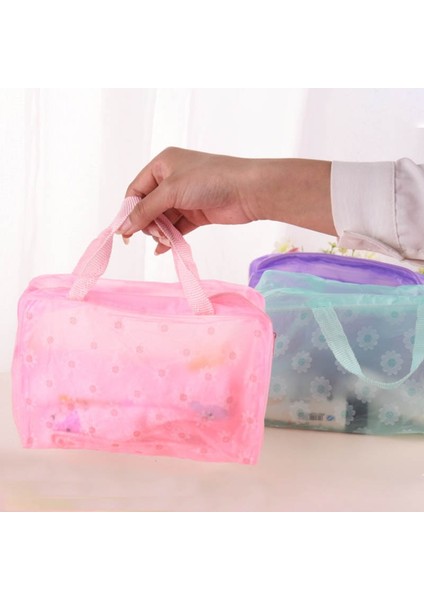 Mavi Stil Seyahat Aksesuarları Su Geçirmez Yerden Tasarruf Pvc Şeffaf Kozmetik Çantası Tuvalet Banyo Saklama Kılıfı Çiçek Makyaj Organizatör (Yurt Dışından) fiyatları