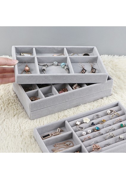 No.8 Stili Sıcak Satış Moda Taşınabilir Kadife Takı Yüzük Takı Ekran Organizatör Kutusu Tepsi Tutucu Küpe Mücevher Saklama Kutusu Vitrin (Yurt Dışından) fiyatları