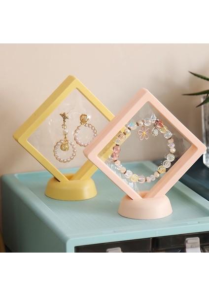 Sarı Stil 2 Adet Baz Pe Film Renkli Broş Sikke Taşlar Mücevher Saklama Kutusu Toz Geçirmez Asma Yüzer Yüzük Küpe Vitrin (Yurt Dışından)