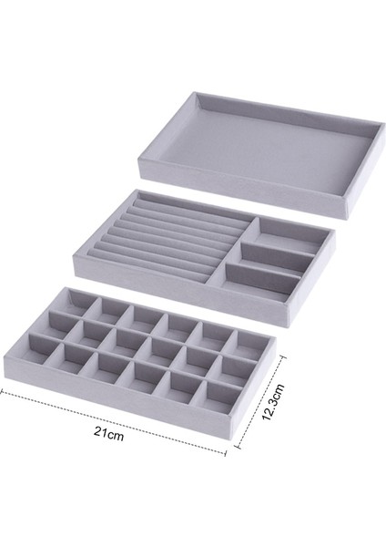 No.11 Stili Sıcak Satış Moda Taşınabilir Kadife Takı Yüzük Takı Ekran Organizatör Kutusu Tepsi Tutucu Küpe Mücevher Saklama Kutusu Vitrin (Yurt Dışından)