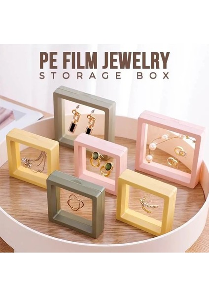 Pembe Tarzı 9x9 cm Pe Film Renkli Broş Sikke Taşlar Mücevher Saklama Kutusu Toz Geçirmez Asma Yüzer Yüzük Küpe Vitrin (Yurt Dışından) fırsatları