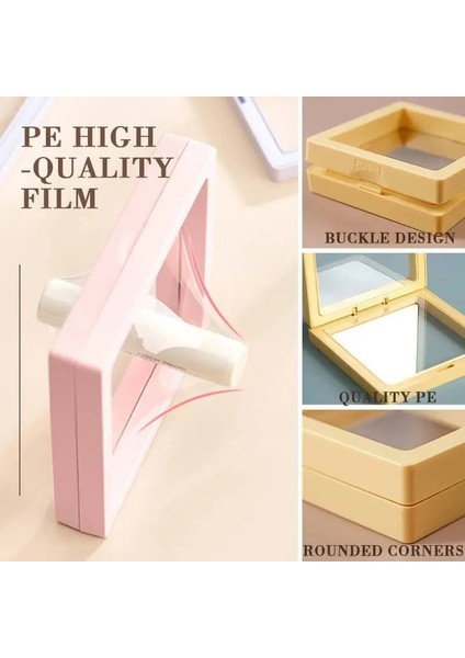 Pembe Tarzı 9x9 cm Pe Film Renkli Broş Sikke Taşlar Mücevher Saklama Kutusu Toz Geçirmez Asma Yüzer Yüzük Küpe Vitrin (Yurt Dışından) indirimleri