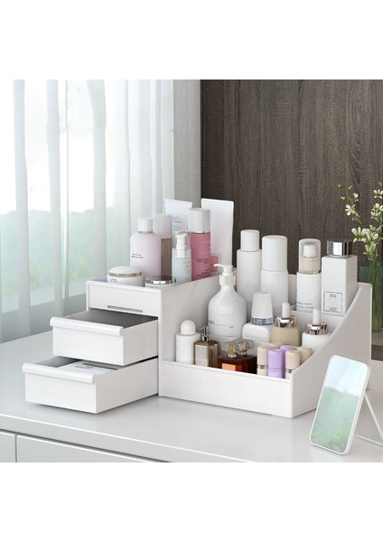 Yeşil Stil Kozmetik Makyaj Organizatör Makyaj Organizatör ile Plastik Saklama Kutusu Çekmece Rujlar Tutucu Masaüstü Muhtelif Saklama Kutusu (Yurt Dışından) fırsatları