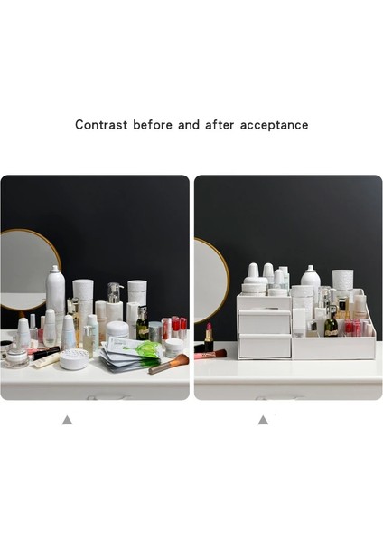 Yeşil Stil Kozmetik Makyaj Organizatör Makyaj Organizatör ile Plastik Saklama Kutusu Çekmece Rujlar Tutucu Masaüstü Muhtelif Saklama Kutusu (Yurt Dışından) indirimleri