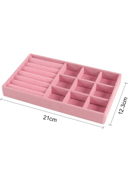 No.13 Tarzı Sıcak Satış Moda Taşınabilir Kadife Takı Yüzük Takı Ekran Organizatör Kutusu Tepsi Tutucu Küpe Mücevher Saklama Kutusu Vitrin (Yurt Dışından)