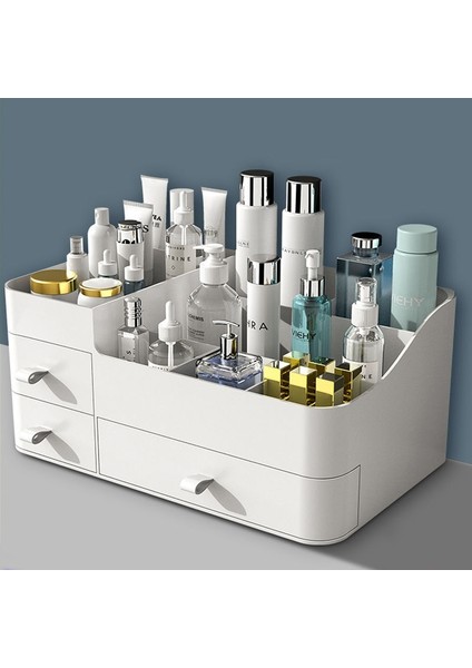 Çift-Yeşil-M Stili Büyük Kapasiteli Çekmece Makyaj Organizatör Banyo Makyaj Saklama Kutusu Kadın Cilt Bakımı Tuvalet Masası Kozmetik Ruj Güzellik Çantası (Yurt Dışından) fiyatları