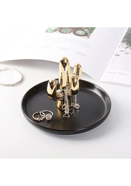 No.4 Tarzı Iskandinav Seramik Takı Tepsi Organizatör Kolye Yüzük Ekran Plakası Yaratıcı Dekoratif El Sanatları Kaktüs Boynuzları Tutucu Masaüstü Çanak (Yurt Dışından) indirimleri