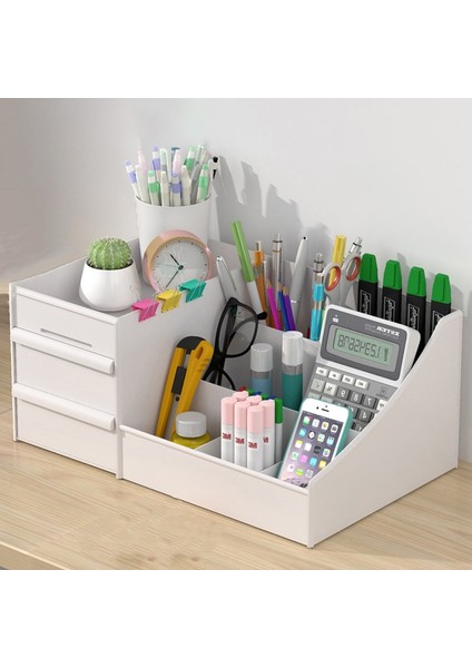 Pembe 2 Tarzı 26X16X12CM Ev Için Büyük Kapasiteli Kozmetik Saklama Kutusu Makyaj Çekmece Organizatör Çok Hücreli Ekran Masaüstü Çeşitli Eşyalar Saklama Kabı (Yurt Dışından)