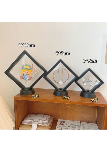 Siyah Stil 9x9 cm Pe Film Renkli Broş Sikke Taşlar Mücevher Saklama Kutusu Toz Geçirmez Asma Yüzer Yüzük Küpe Vitrin (Yurt Dışından)