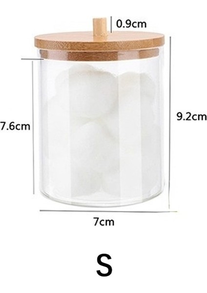 M Tarzı 2 1 Akrilik Çok Fonksiyonlu Kozmetik Makyaj Pamuk Pedi Organizatör Mücevher Saklama Kutusu Kavanoz Tutucu Yuvarlak Şeffaf Konteyner (Yurt Dışından)