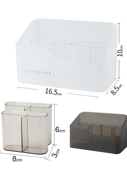 Large-Small White Style Plastic Makeup Bathroom Storage Box Cosmetic Organizer Desktop Make Up Jewelry Storage Case Sundries Table Container Organizer (Yurt Dışından) fiyatları
