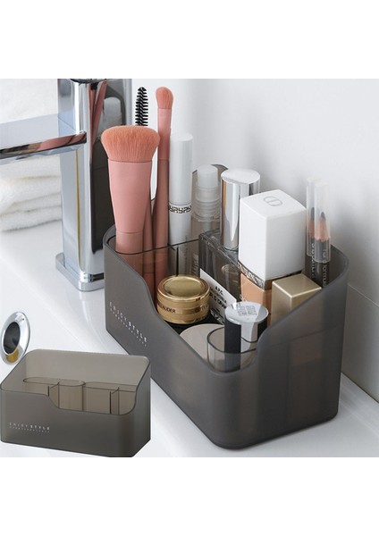 Large-Small White Style Plastic Makeup Bathroom Storage Box Cosmetic Organizer Desktop Make Up Jewelry Storage Case Sundries Table Container Organizer (Yurt Dışından) modelleri