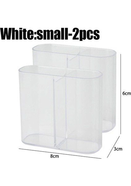 2pcs Small White Style Plastic Makeup Storage Box Bathroom Cosmetic Organizer Desktop Make Up Jewelry Storage Case Sundries Table Cabinet Container (Yurt Dışından)
