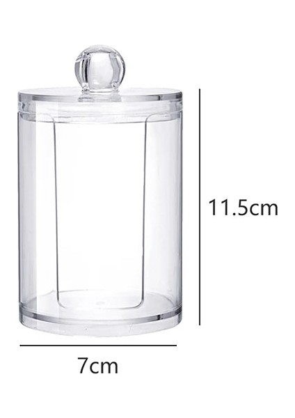 No.10 Tarzı 1 Adet Makyaj Organizatör Saklama Kutusu Banyo Aksesuarları Pamuklu Çubukla Pamuklu Ped Takı Yuvarlak Şeffaf Plastik Saklama Kabı (Yurt Dışından)