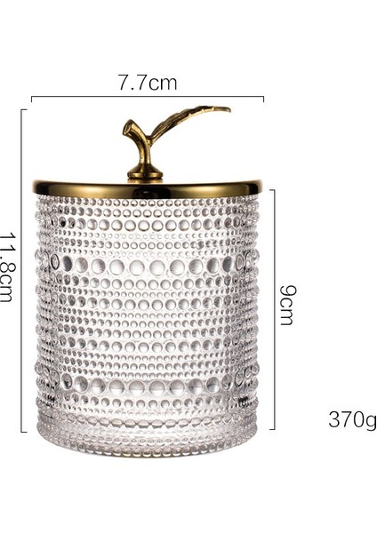 Koyu Gri Tarzı M Beden Iskandinav Masaüstü Dekorasyon Cam Mücevher Kutusu Pamuklu Çubuk Tutucu Kozmetik Organizatör Saklama Teneke Kutu Kavanoz Altın Kapaklı (Yurt Dışından)