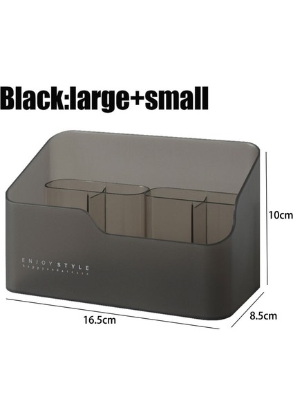Large-Small Black Style Plastic Makeup Storage Box Bathroom Cosmetic Organizer Desktop Make Up Jewelry Storage Case Sundries Table Cabinet Container (Yurt Dışından)