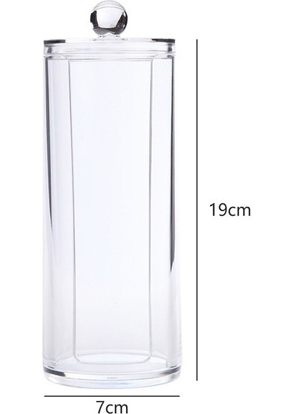 B Tarzı Akrilik Çok Fonksiyonlu Makyaj Pamuklu Pad Organizatör Saklama Kutusu Pamuklu Çubukla Çubuk Banyo Qtip Konteyner Bambu Kapaklı (Yurt Dışından)