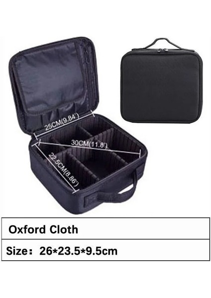 Siyah Stil Kadınlar Su Geçirmez Kozmetik Saklama Kutusu Taşınabilir Makyaj Çantası Tırnak Aracı Makyaj Organizatör Fırça Organizatör Kozmetik Güzellik Çantası (Yurt Dışından)