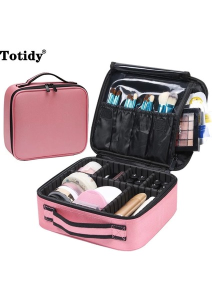 Siyah Stil Kadınlar Su Geçirmez Kozmetik Saklama Kutusu Taşınabilir Makyaj Çantası Tırnak Aracı Makyaj Organizatör Fırça Organizatör Kozmetik Güzellik Çantası (Yurt Dışından) modelleri