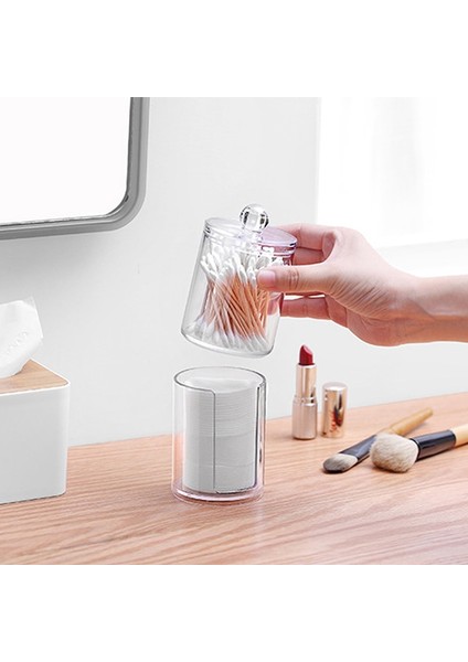 Stil E Büyük Stil Makeup Cotton Pad Organizer Bathroom Storage Box For Cotton Swabs Cosmetics Jewelry Makeup Remover Pad Container With Bamboo Lid (Yurt Dışından) indirimleri