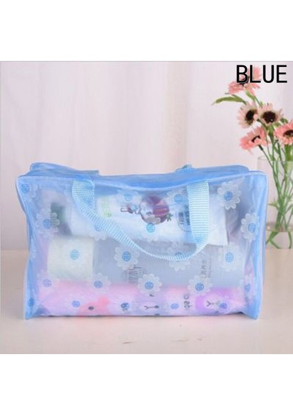 Mavi Stil 1 Adet Moda Su Geçirmez Pvc Makyaj Kozmetik Çantası Temizle Şeffaf Seyahat Saklama Kutusu Kız Kadın Makyaj Çantası (Yurt Dışından)