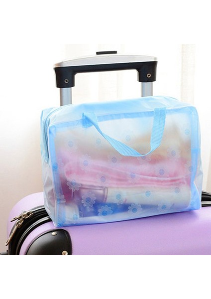 Mavi Stil 1 Adet Moda Su Geçirmez Pvc Makyaj Kozmetik Çantası Temizle Şeffaf Seyahat Saklama Kutusu Kız Kadın Makyaj Çantası (Yurt Dışından) fırsatları