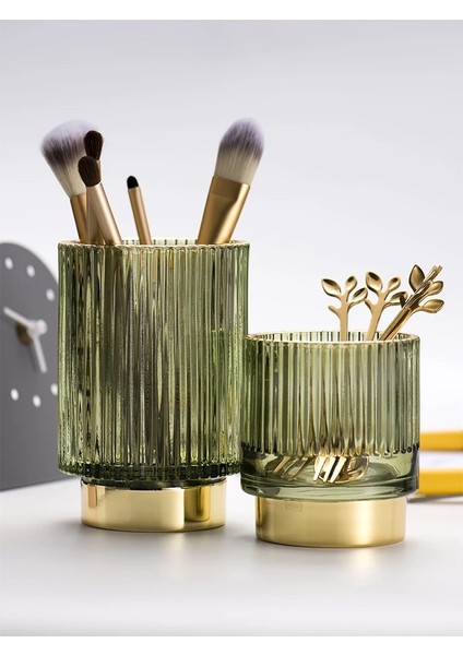 Ordu Yeşili Tarzı M Beden Nordic Home Dressing Table Decoration Makeup Storage Box Organizer Cosmetic Containers Glass Pen Holder Caja De Cosmeticos (Yurt Dışından) fırsatları