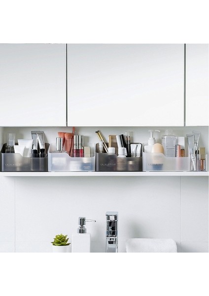 Large-Small Black Style Yeni Plastik Makyaj Saklama Kutusu Banyo Kozmetik Organizatör Masaüstü Makyaj Takı Saklama Kutusu Çeşitli Eşyalar Masa Dolabı Konteyner (Yurt Dışından) fırsatları