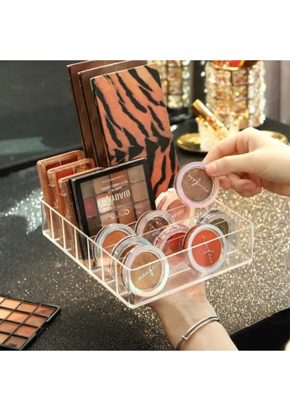 BA579 Stili 7 Izgaralar Şeffaf Akrilik Göz Farı Makyaj Organizatör Çekmece Organizasyon Bölücü Makyaj Saklama Kutusu Yuvası Temizle Kozmetik Kılıfları (Yurt Dışından) fırsatları