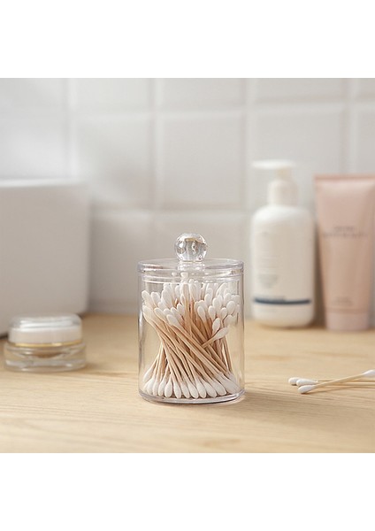 No.8 Stili Acrylic Makeup Organizer Cotton Swabs Qtip Container Cosmetic Makeup Cotton Pad Organizer Jewelry Storage Box(Empty Box) (Yurt Dışından)