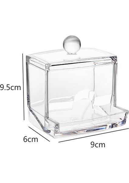 No.11 Stili Acrylic Makeup Organizer Cotton Swabs Qtip Container Cosmetic Makeup Cotton Pad Organizer Jewelry Storage Box(Empty Box) (Yurt Dışından)