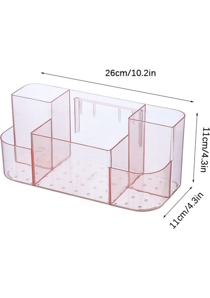 Pembe Tarzı Şeffaf Kozmetik Saklama Kutusu Duvara Monte Makyaj Organizatör Masaüstü Duvar Güzellik Makyaj Konteyner Banyo Organizatör (Yurt Dışından)