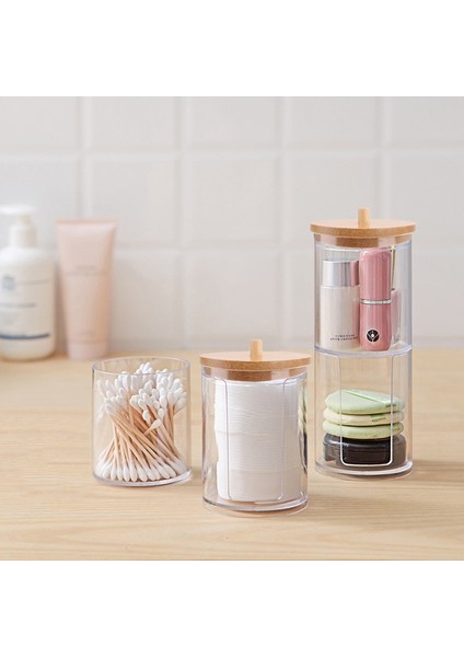 Yeni-6 Stili Makeup Cotton Pad Organizer Storage Box For Cotton Swabs Rod Cosmetics Jewelry Bathroom Qtip Container With Bamboo Lid (Yurt Dışından) indirimleri