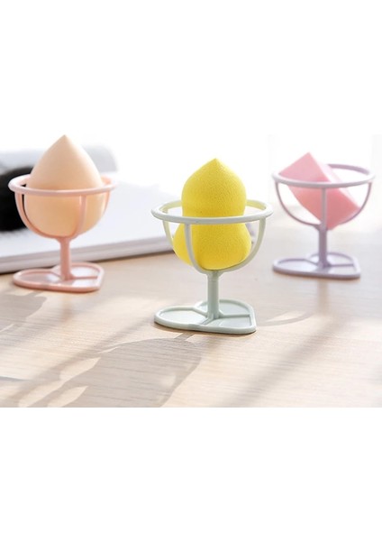 Rastgele Renk Stili 5.8x5.5cm Makyaj Sünger Kabak Tozu Puf Raf Organizasyon Yumurta Tozu Puf Braketi Kutusu Kurutma Organizatör Raf Tutucu Aracı Ev Depolama (Yurt Dışından) modelleri