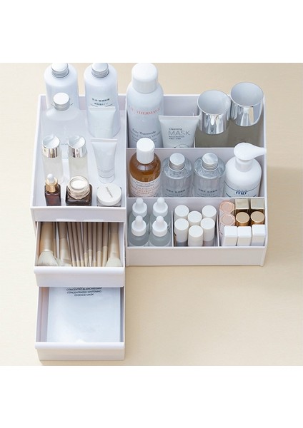 Pembe Tarzı Makeup Organizer Dressing Table Large Capacity Organizer For Cosmetic Storage Makeup Storage Box Desktop Sundries Storage Box (Yurt Dışından) indirimleri