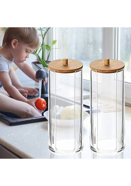 No.14 Tarzı Makeup Cotton Pad Organizer Storage Box For Cotton Swabs Rod Cosmetics Jewelry Bathroom Qtip Container With Bamboo Lid (Yurt Dışından) fırsatları