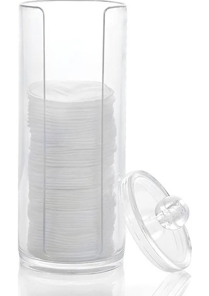 No.7 Tarzı Akrilik Makyaj Pamuk Pedleri Kutusu Büyük Şeffaf Yuvarlak Kozmetik Pamuklu Ped Saklama Kabı Takı Pamuklu Çubukla Organizatör Kavanozları (Yurt Dışından) indirimleri