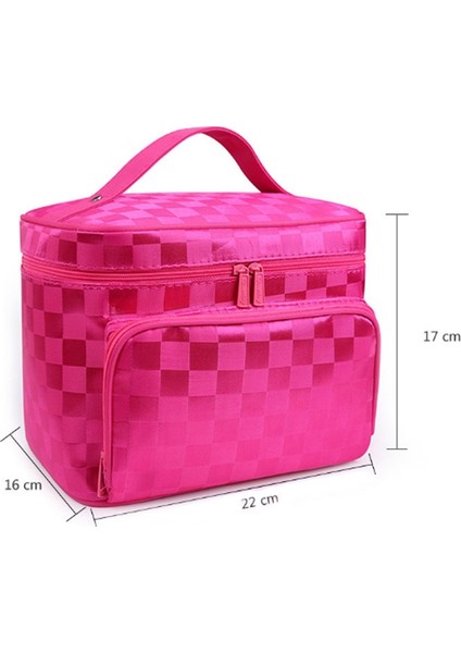 Gül Kırmızı B Stili Profesyonel Tuvalet Çantası Kozmetik Çantası Organizatör Kadın Seyahat Makyaj Çantaları Makyaj Için Büyük Kapasiteli Kozmetik Bavulları (Yurt Dışından)