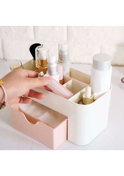No.2 Tarzı Multi-Function Desktop Cosmetic Organizer Case With Small Plain Color Drawermakeup Box Jewelry Box Storage Desk Storage Plastic (Yurt Dışından) modelleri