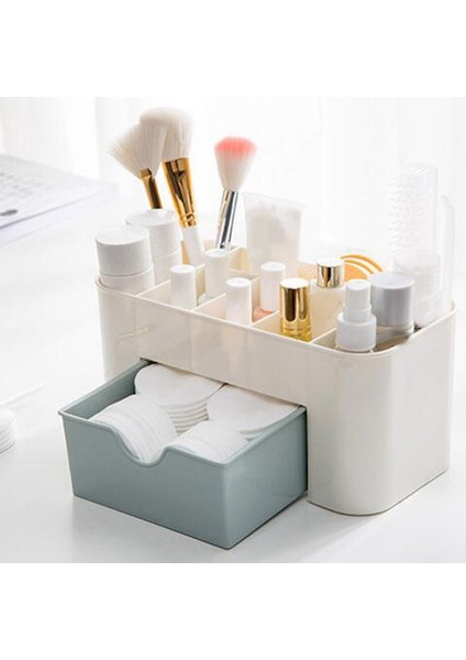 No.2 Tarzı Multi-Function Desktop Cosmetic Organizer Case With Small Plain Color Drawermakeup Box Jewelry Box Storage Desk Storage Plastic (Yurt Dışından) indirimleri