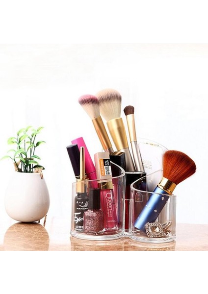 Şeffaf Stil Makeup Brush Storage Box Cosmetic Organizer Lipstick Display Stand Transparent Storage Box Bathroom Desktop Home Fg (Yurt Dışından)