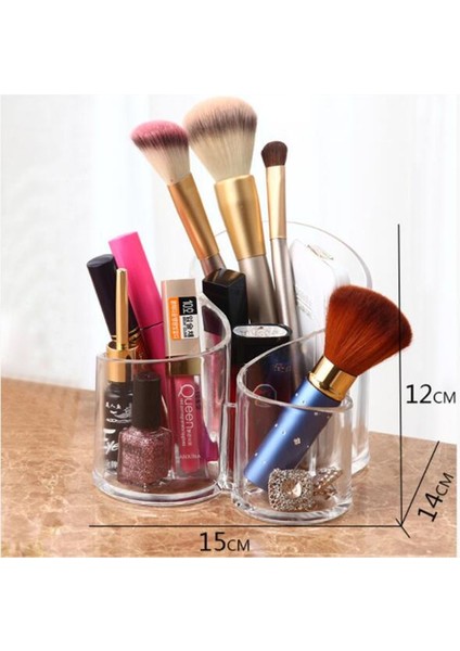 Şeffaf Stil Makeup Brush Storage Box Cosmetic Organizer Lipstick Display Stand Transparent Storage Box Bathroom Desktop Home Fg (Yurt Dışından) fırsatları
