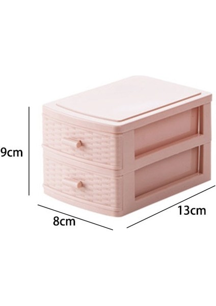 Pink 2 Layers Style Plastic Makeup Storage Box Bathroom Cosmetic Organizer Desktop Make Up Jewelry Storage Case Sundries Table Cabinet Container (Yurt Dışından)