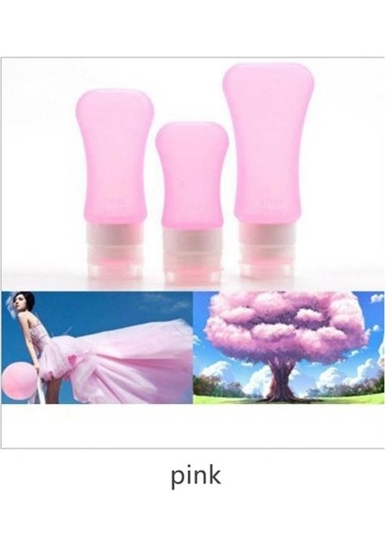 Pembe Tarzı 89ML Seyahat Aksesuarları Kozmetik Konteyner 1 Adet ml Sabunluk Şampuan Şişesi Taşınabilir Çok Renkli Silikon (Yurt Dışından)