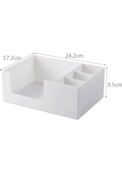 White Upper Layer Style Oneup Double-Layer Plastic Cosmetic Storage Box Desktop Storage Box Drawer Jewelry Makeup Lipstick Organizer Bathroom Organizer (Yurt Dışından)