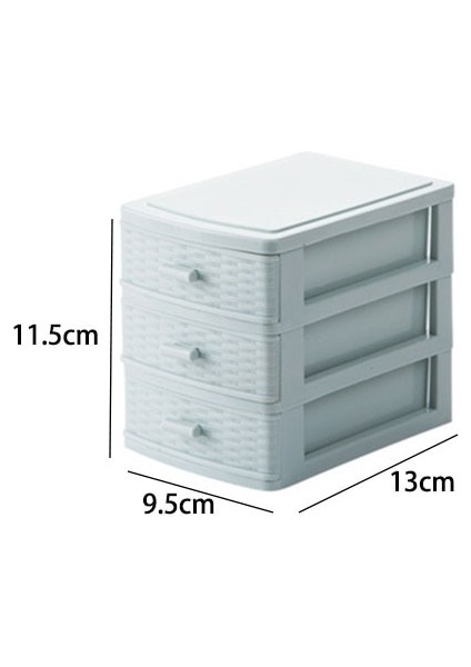 Blue 3 Layers Style Plastic Makeup Storage Box Bathroom Cosmetic Organizer Desktop Make Up Jewelry Storage Case Sundries Table Cabinet Container (Yurt Dışından)