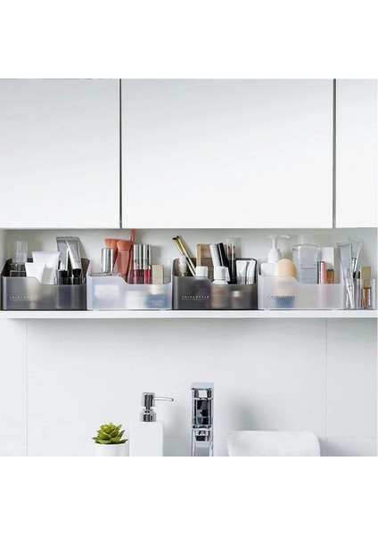 Blue 3 Layers Style Plastic Makeup Storage Box Bathroom Cosmetic Organizer Desktop Make Up Jewelry Storage Case Sundries Table Cabinet Container (Yurt Dışından) fırsatları