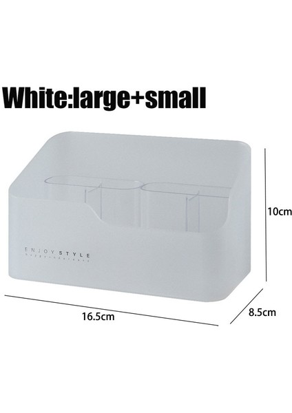Large-Small White Style Plastic Makeup Storage Box Bathroom Cosmetic Organizer Desktop Make Up Jewelry Storage Case Sundries Table Cabinet Container (Yurt Dışından)